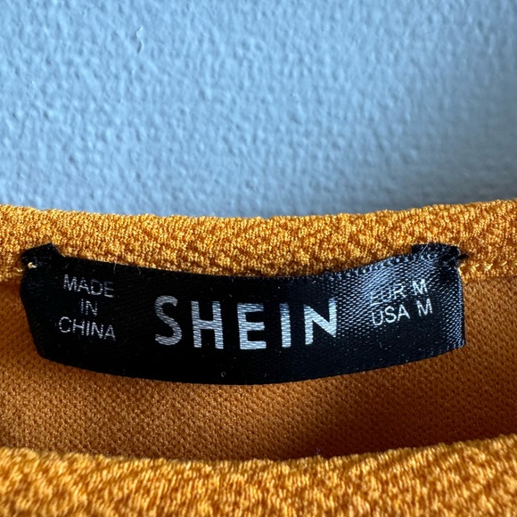 SHEIN long sleeve mustard shirt medium - Picture 3 of 3
